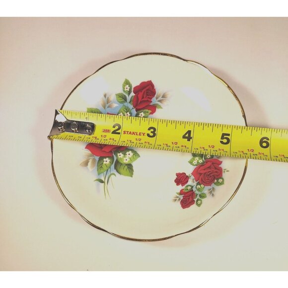 Red Roses Cup & Saucer Royal Ascot Bone China Gold Trim England Vintage Tea set - Picture 12 of 15